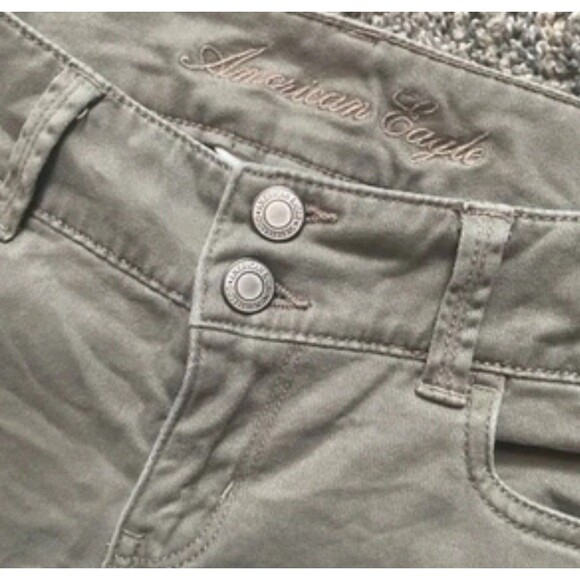 💎AEO Women’s Green Artist Cropped Pants, 90s, Y2K, Stretch, Spring. Size 0 - Picture 5 of 9